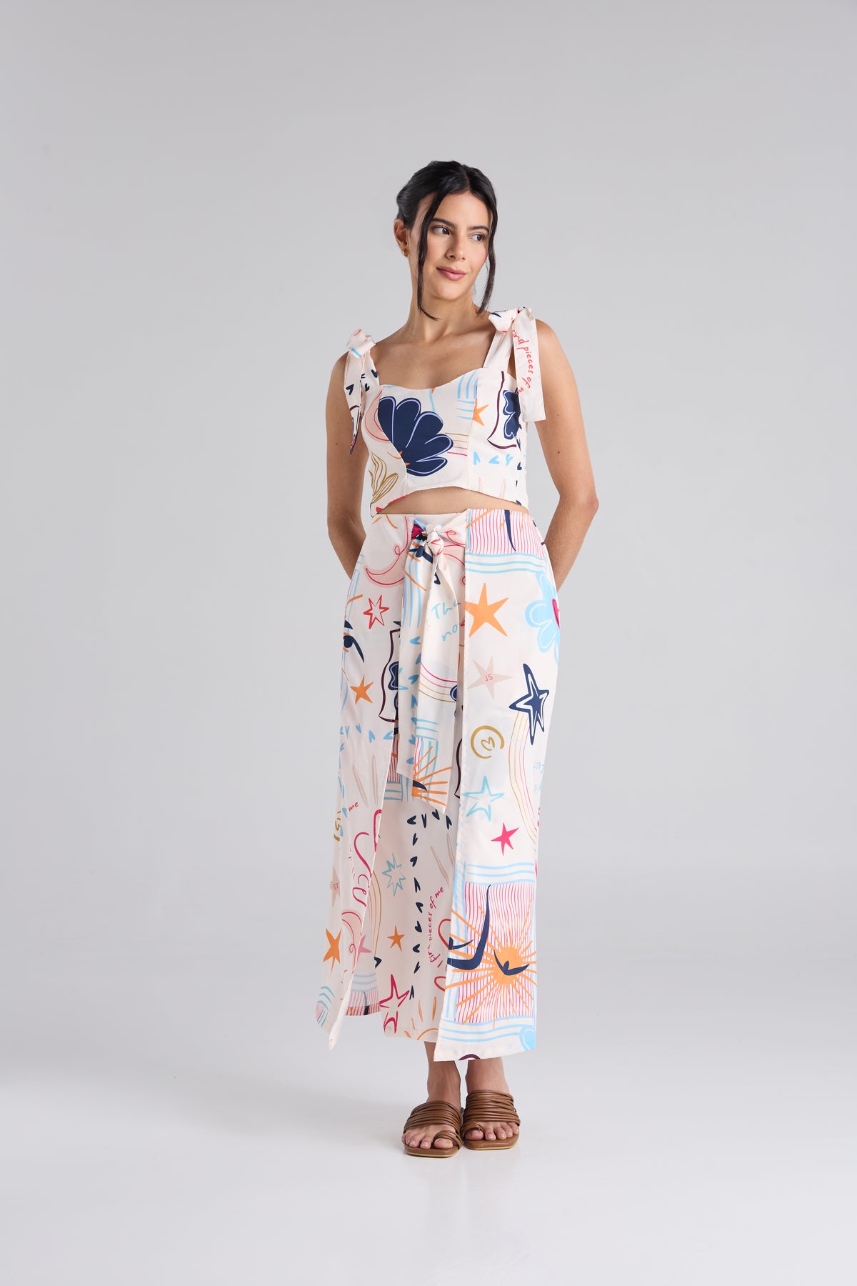 Set Happy life - Marfil Top & Falda