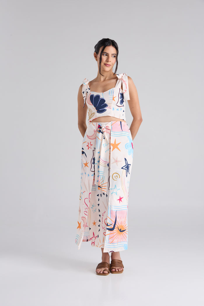 Set Happy life - Marfil Top & Falda