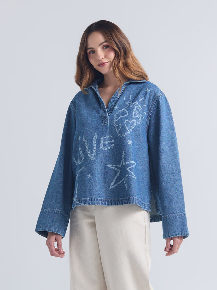 Camisa Amor siempre - Azul