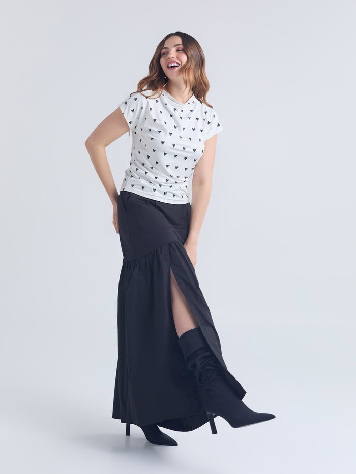 Top Polka hearts - Marfil