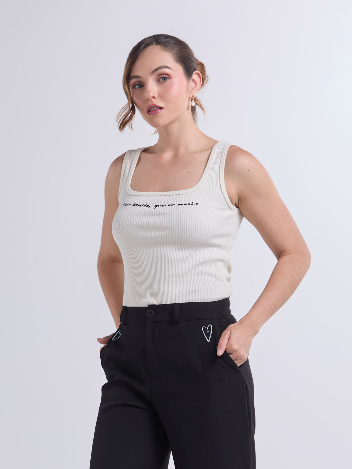 Top Vivir bonito - Marfil