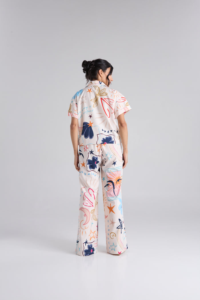 Set Happy life - Marfil Camisa & Pantalón