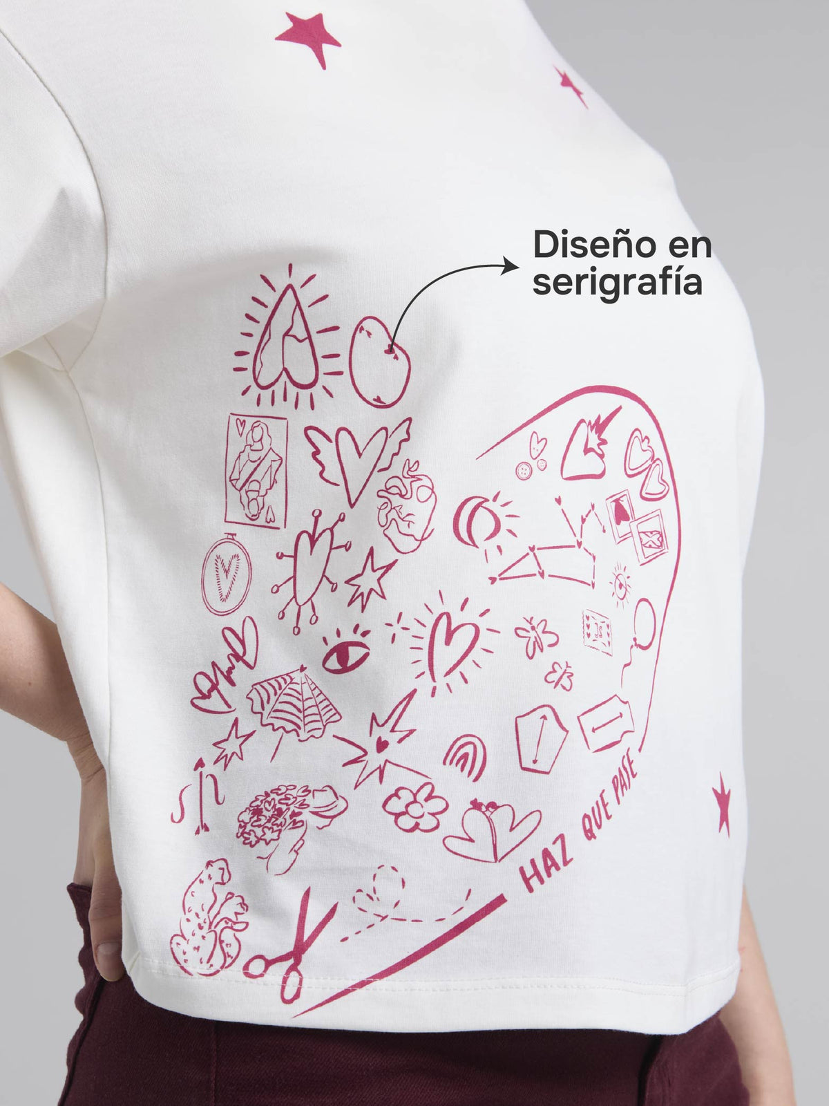 Camiseta Haz que pase - Marfil