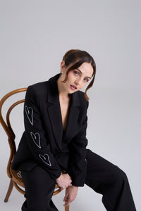 Set Bordado - Negro Blazer & Pantalón