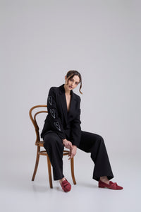 Set Bordado - Negro Blazer & Pantalón