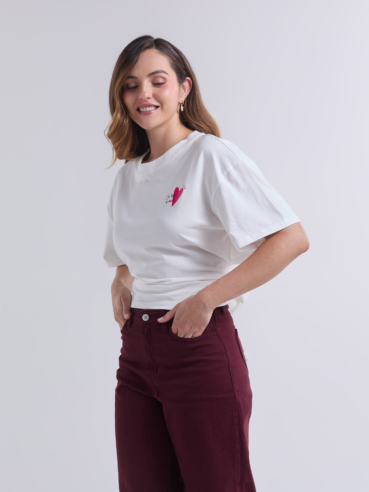 Camiseta Con todo el amor - Marfil