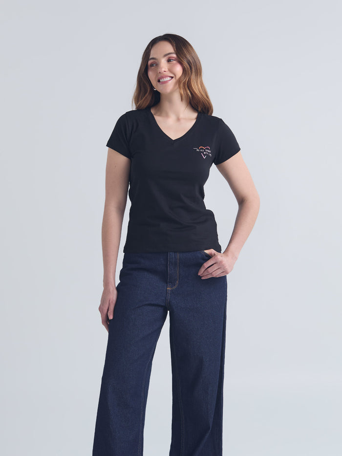Camiseta With love - Negro