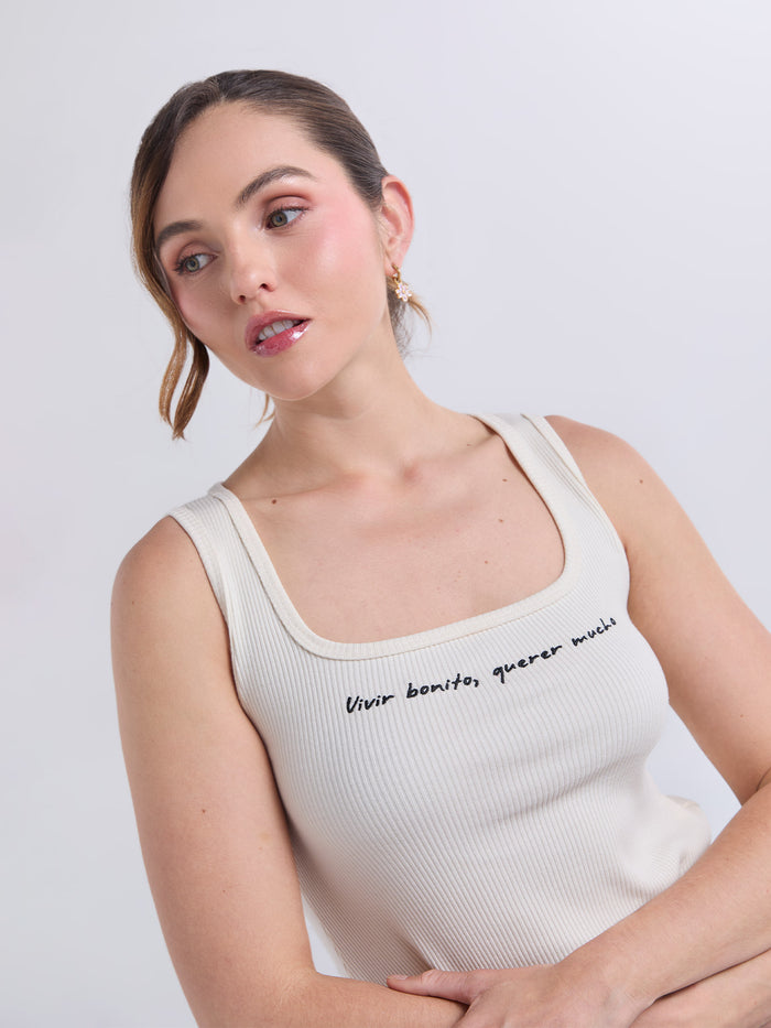 Top Vivir bonito - Marfil