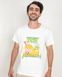 Camiseta Mango biche Man - Marfil