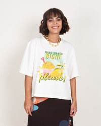 Camiseta Mango biche Woman - Marfil [Venta de Garaje]