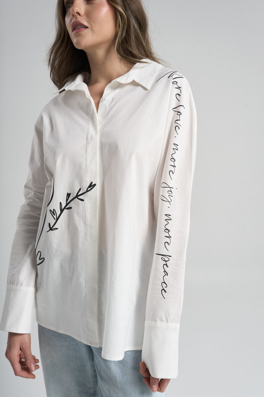 Camisa More peace - Marfil