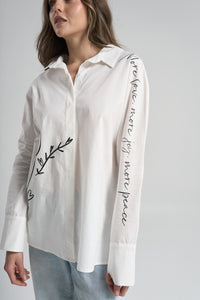 Camisa More peace - Marfil