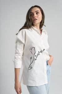 Camisa More peace - Marfil