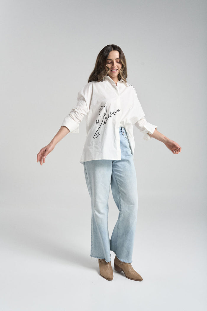 Camisa More peace - Marfil