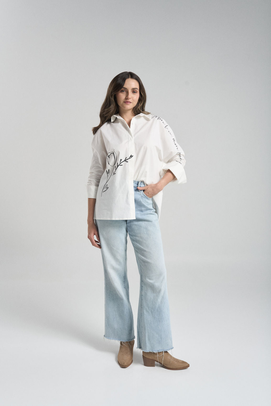 Camisa More peace - Marfil