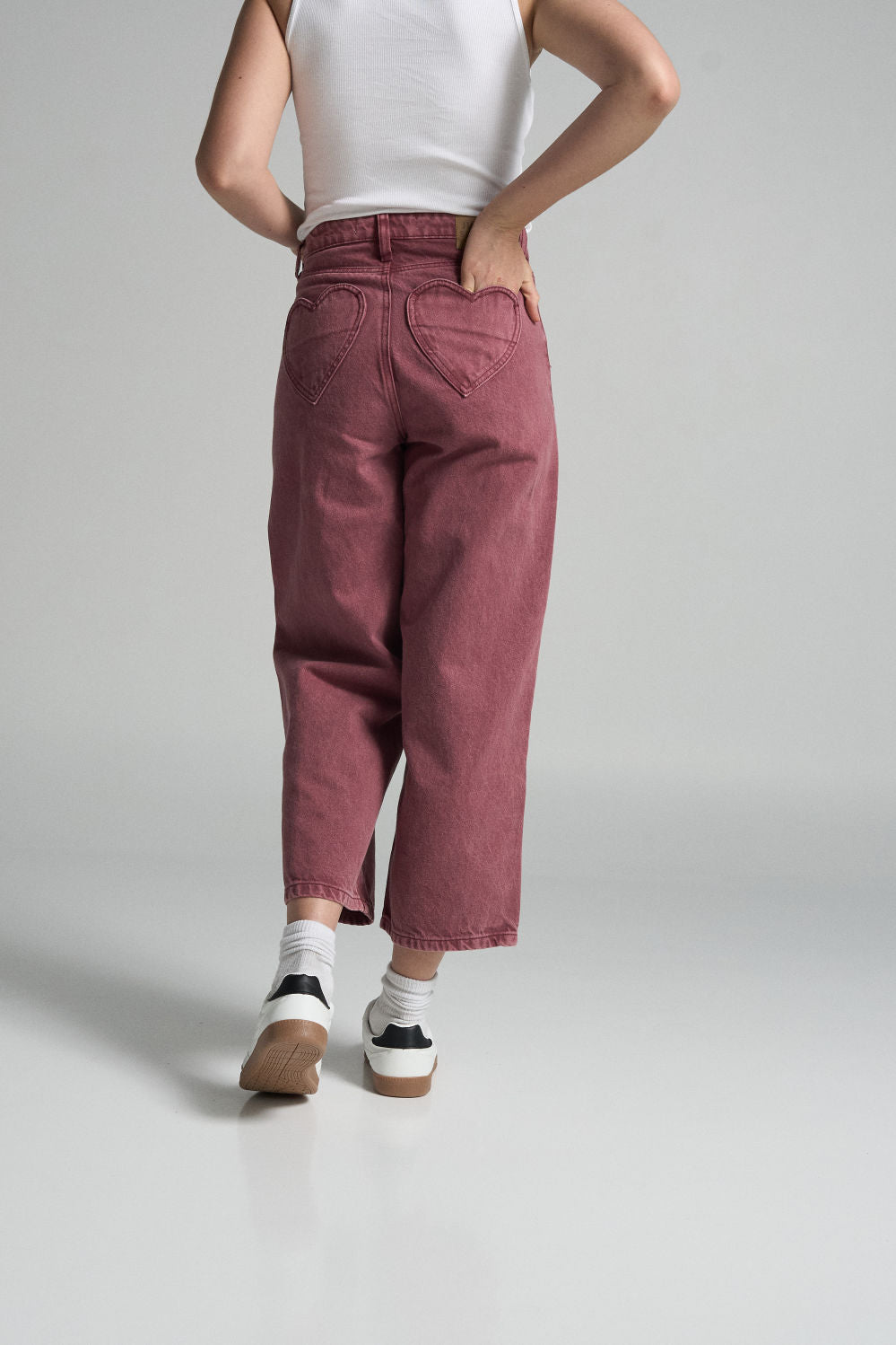 Jean Bolsillos corazones - Vinotinto