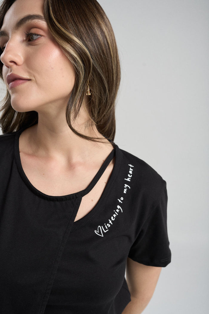 Camiseta My heart - Negro