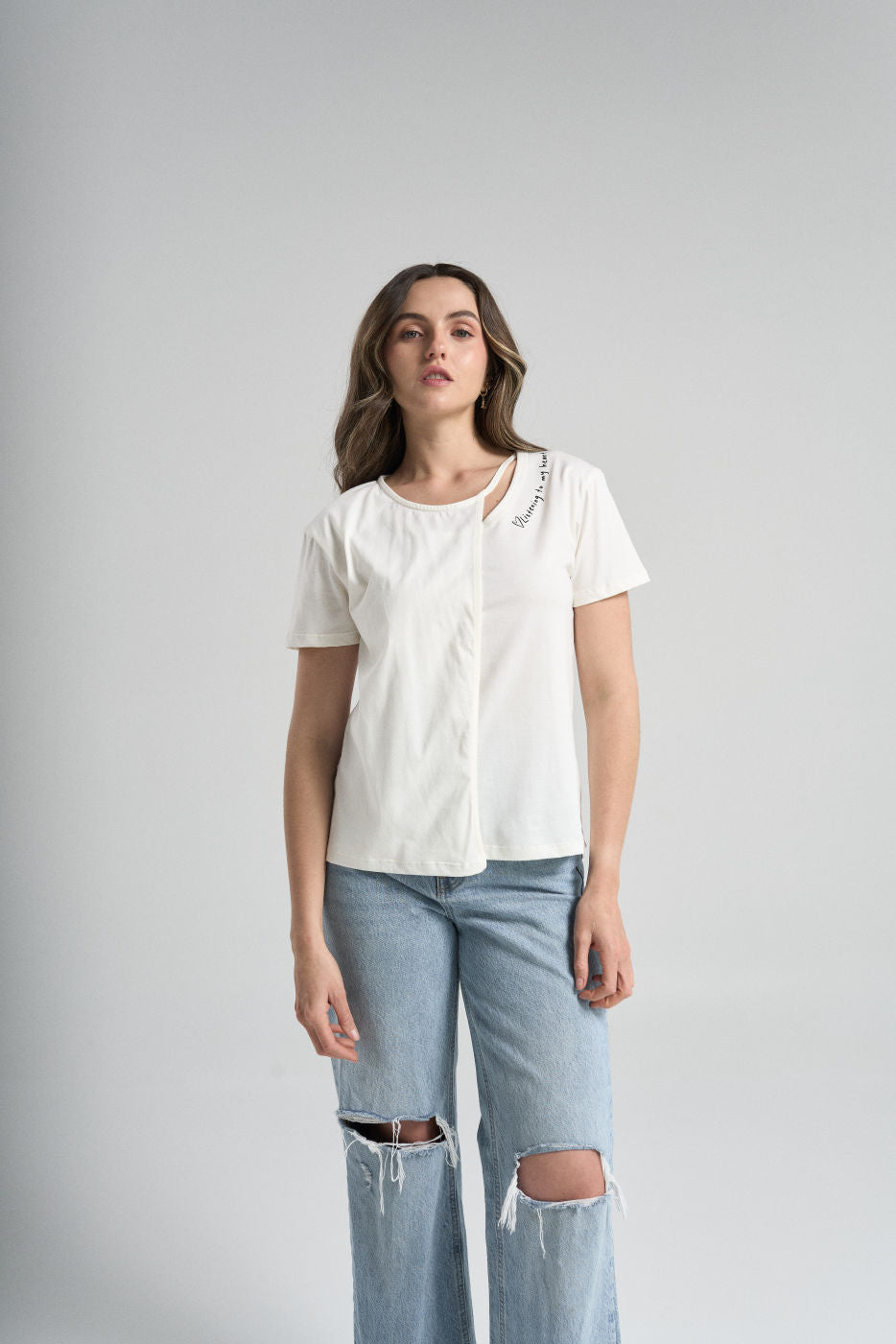 Camiseta My heart - marfil