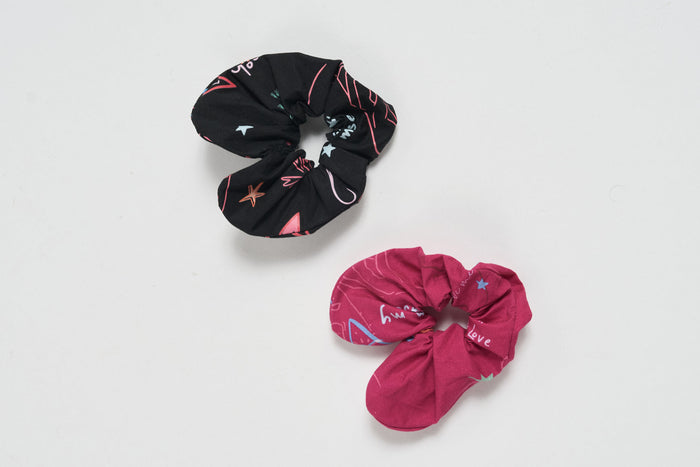 Scrunchie Corazón - Negro