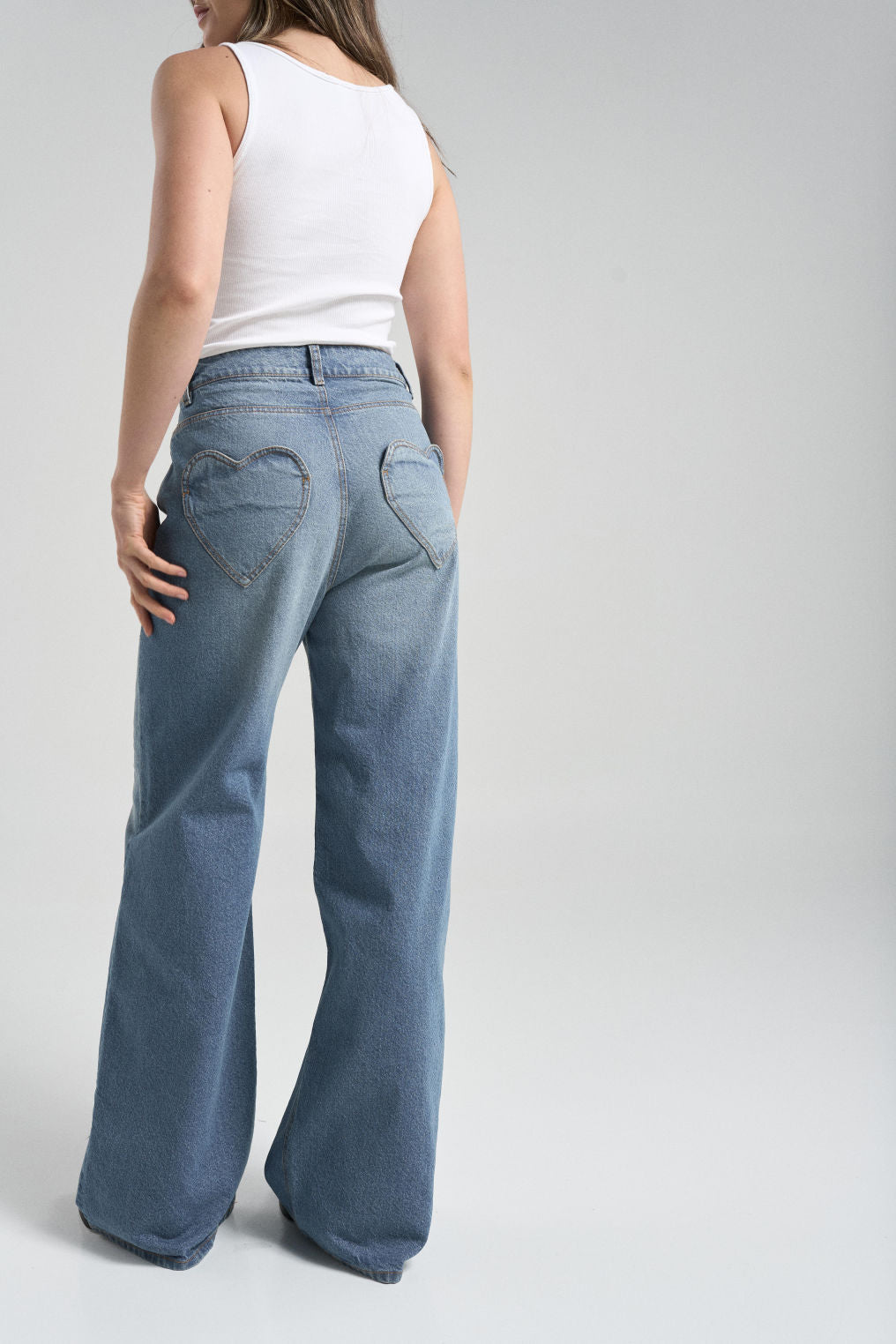 Jean Bolsillos corazones - Azul