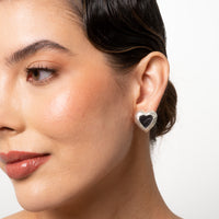 Aretes Corazón De Relieve Tejido