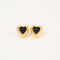 Aretes Corazón De Relieve Tejido
