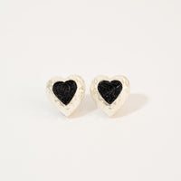 Aretes Corazón De Relieve Tejido