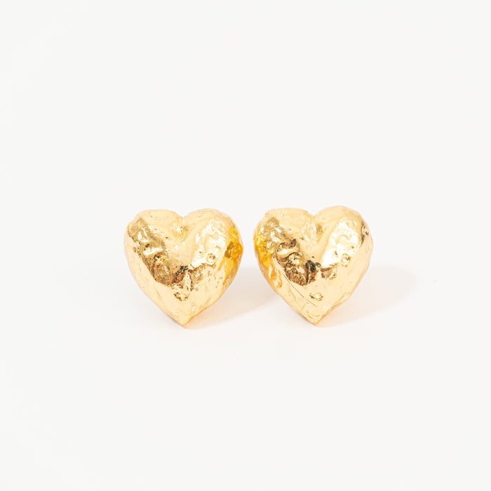 Aretes Corazón De Relieve