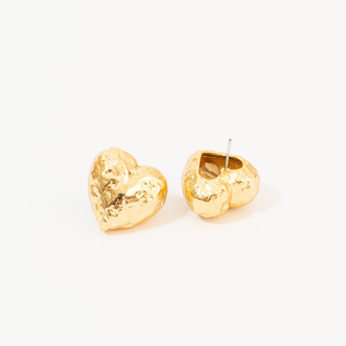 Aretes Corazón De Relieve