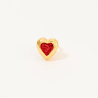 Anillo Corazón De Relieve Tejido